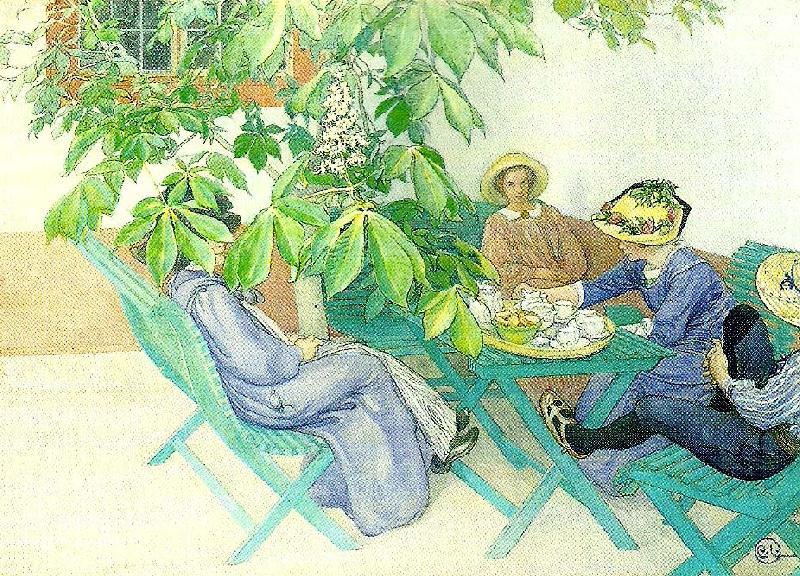 Carl Larsson under kastanjen-kastanjen blommar